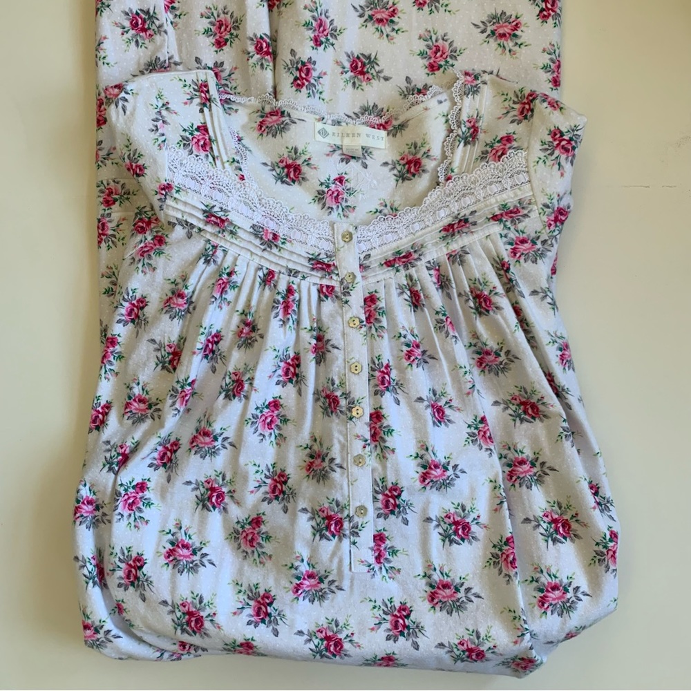 Eileen West full length flannel night gown